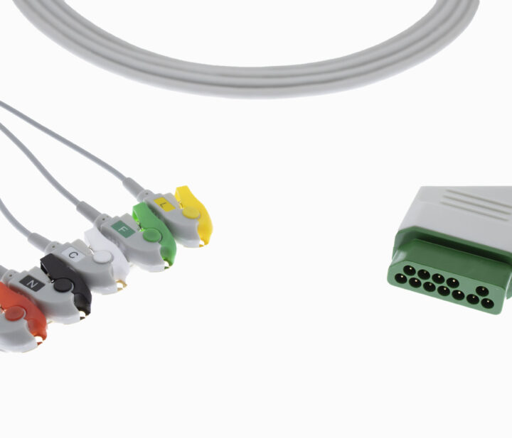 Nihon Kohden 12 pin 5 Lead Clip Type ECG Monitor Cable