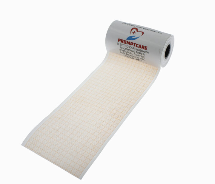 Electro Cardiograph Recording Paper ( Chemical Coated) Size 80mm x 20 Mts. Colour : Red
